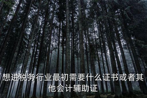 進稅務(wù)局需要什么證件，想進稅務(wù)行業(yè)最初需要什么證書