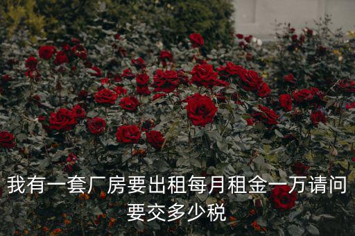 個(gè)人租廠房要交什么稅，我有一套廠房要出租每月租金一萬請(qǐng)問要交多少稅