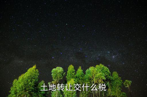 出讓土地交什么稅，土地出讓要交什么稅
