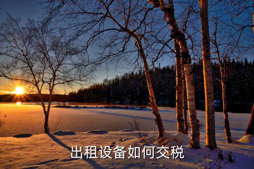 出租閑置設(shè)備應(yīng)繳納什么稅，設(shè)備租賃交什么稅