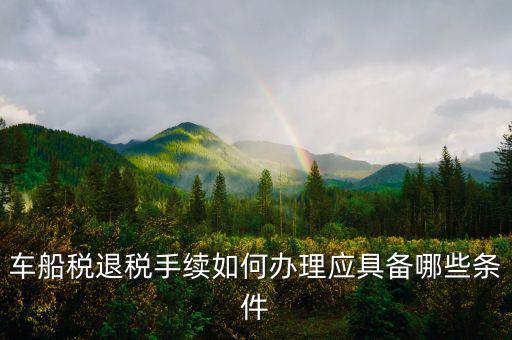車船稅退稅需要什么，車船稅退稅手續(xù)如何辦理應(yīng)具備哪些條件