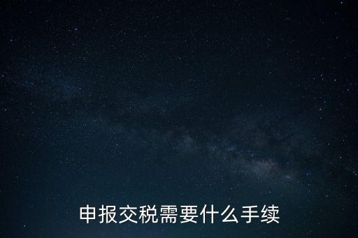 行業(yè)繳稅需要什么手續(xù)，申報交稅需要什么手續(xù)