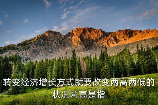 什么是兩提高兩降低，轉(zhuǎn)變經(jīng)濟(jì)增長方式就要改變兩高兩低的狀況兩高是指