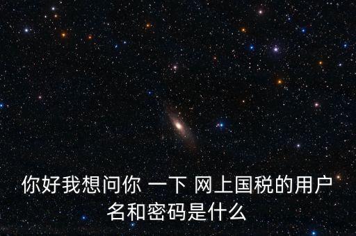 什么是電子稅務(wù)局密碼，你好我想問(wèn)你 一下 網(wǎng)上國(guó)稅的用戶名和密碼是什么