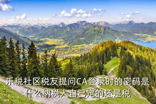 ca初始口令是什么，樂稅社區(qū)稅友提問CA登錄時的密碼是什么納稅人自己定的還是稅