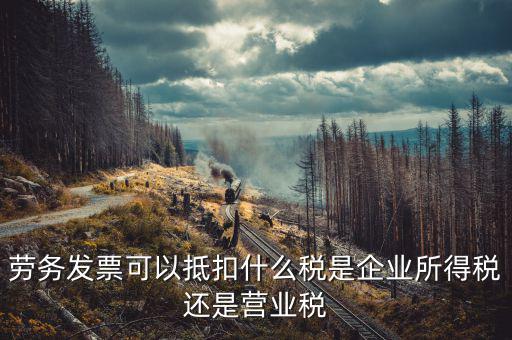 勞務票抵扣什么，勞務發(fā)票可以抵扣什么稅是企業(yè)所得稅還是營業(yè)稅