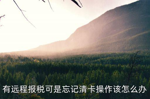 遠(yuǎn)程清卡失敗什么意思，有遠(yuǎn)程報稅可是忘記清卡操作該怎么辦