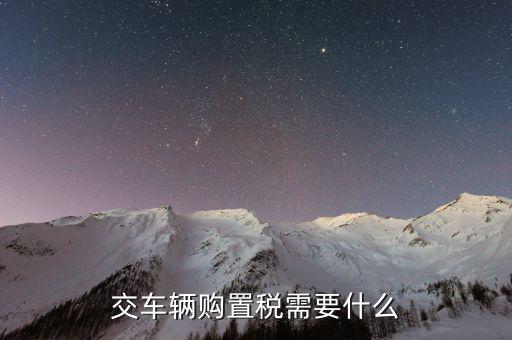 繳納汽車購置稅需要什么，交車輛購置稅需要什么