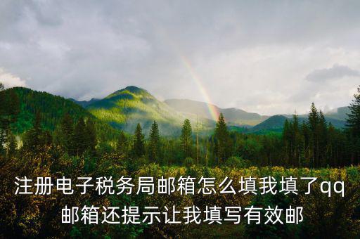 電子稅務(wù)局 是什么，注冊電子稅務(wù)局郵箱怎么填我填了qq 郵箱還提示讓我填寫有效郵