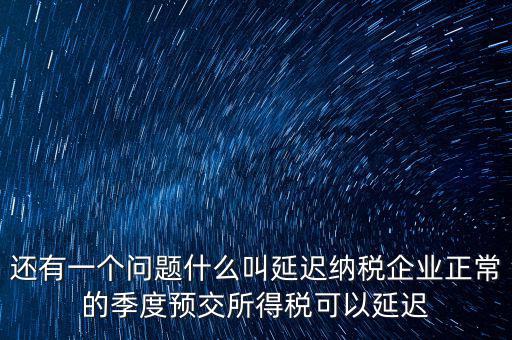 延期納稅是什么意思，遞延繳納稅什么意思