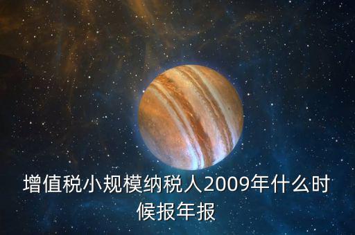 增值稅小規(guī)模納稅人2009年什么時候報(bào)年報(bào)