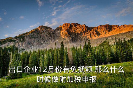 附稅什么時(shí)候申報(bào)，出口企業(yè)12月份有免抵額 那么什么時(shí)候做附加稅申報(bào)
