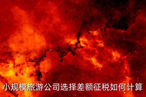 什么企業(yè)差額征稅，小規(guī)模旅游公司選擇差額征稅如何計算