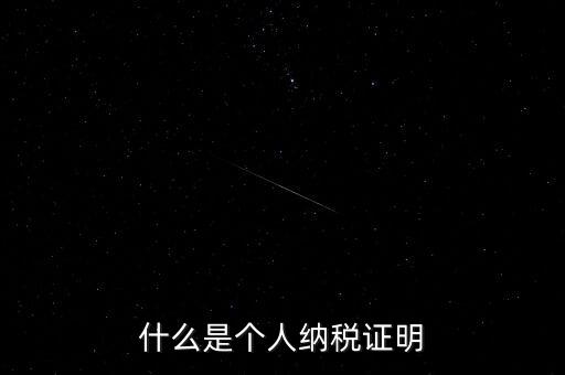 個稅完稅證明是什么，什么是個人納稅證明