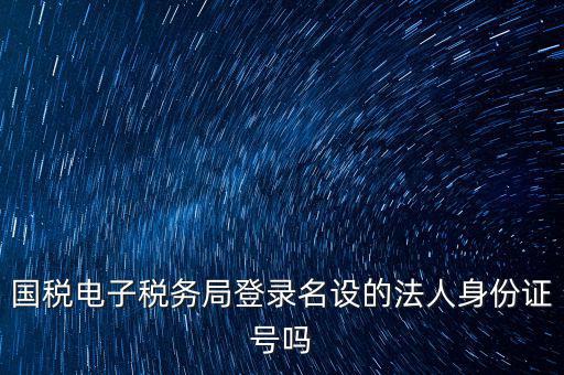 國稅電子稅務局登錄名設(shè)的法人身份證號嗎