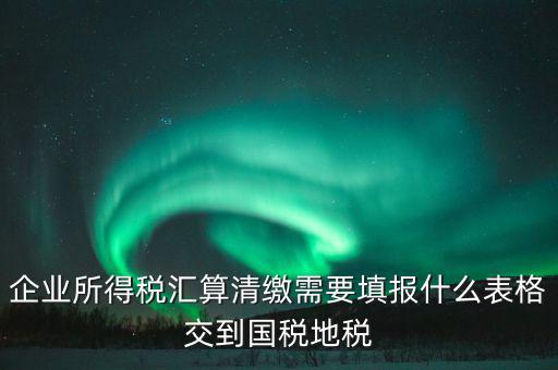 企業(yè)所得稅匯算清繳需要填報(bào)什么表格交到國稅地稅