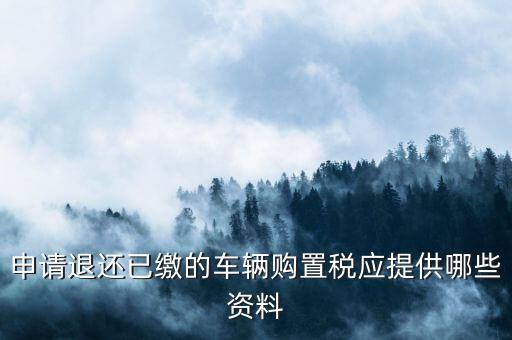 車輛退稅需要什么，現(xiàn)在購(gòu)車要退什么稅