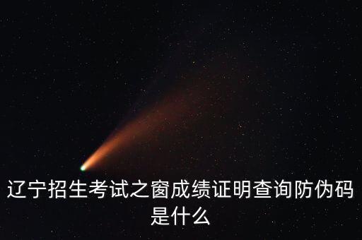 遼寧招生考試之窗成績(jī)證明查詢(xún)防偽碼是什么