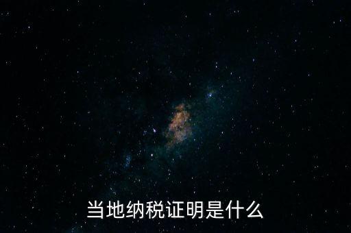 當地納稅證明是什么