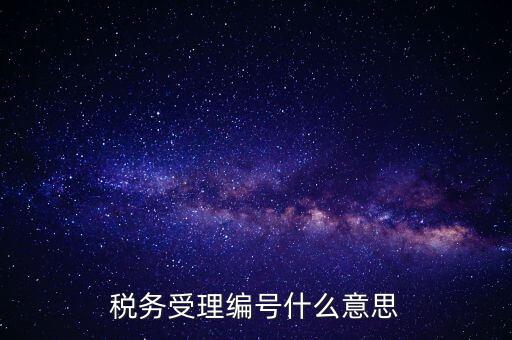 個人的稅收編號是什么意思，稅務(wù)受理編號什么意思