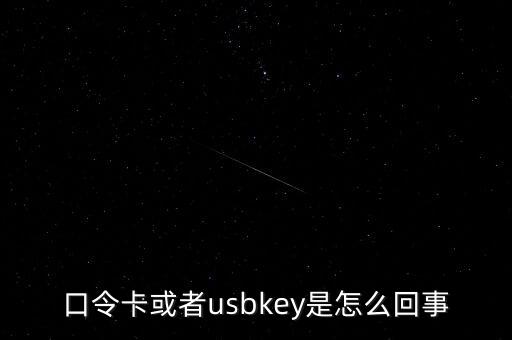 未插usbkey什么意思，口令卡或者usbkey是怎么回事