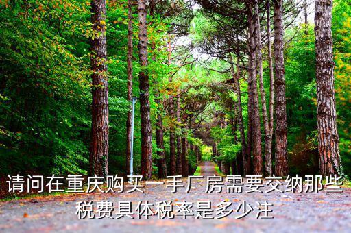 購買廠房要交什么稅，請問在重慶購買一手廠房需要交納那些稅費具體稅率是多少注