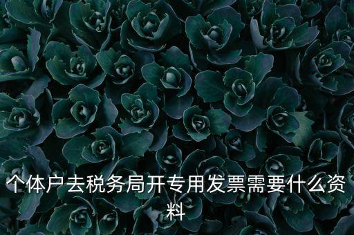 個(gè)體戶開專票需要什么，個(gè)體在國(guó)稅局開增值稅專用發(fā)票需要什么資料