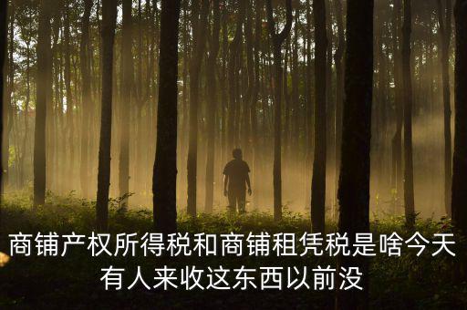 什么叫店面租憑稅，商鋪產(chǎn)權(quán)所得稅和商鋪租憑稅是啥今天有人來收這東西以前沒