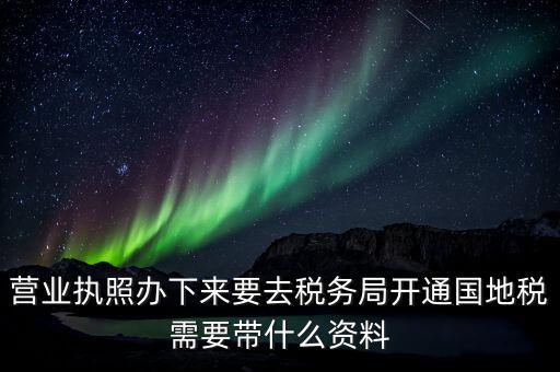 營(yíng)業(yè)執(zhí)照辦下來要去稅務(wù)局開通國(guó)地稅需要帶什么資料