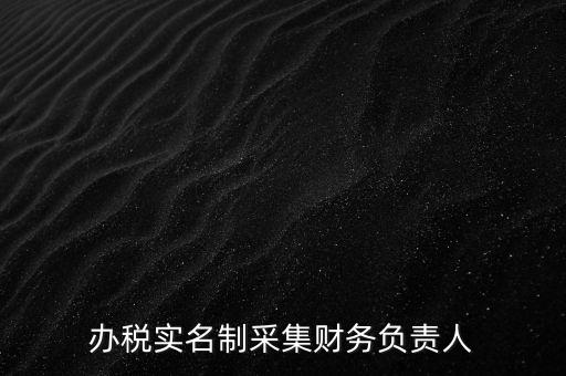 辦稅實名采集是什么，辦稅實名制采集財務負責人