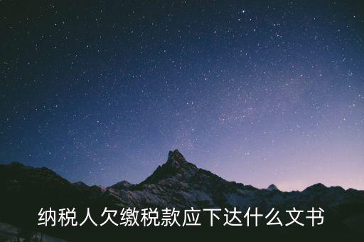 納稅人欠繳稅款應(yīng)下達(dá)什么文書(shū)