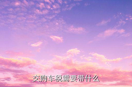 銅陵交購車稅需要什么材料，汽車購置稅要什么材料