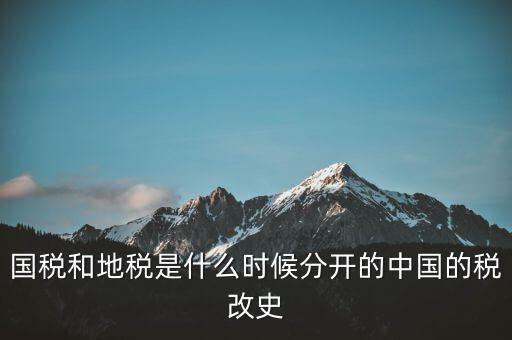 國(guó)稅和地稅是什么時(shí)候分開(kāi)的中國(guó)的稅改史