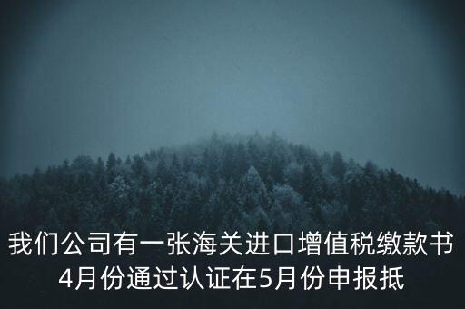 我們公司有一張海關(guān)進(jìn)口增值稅繳款書4月份通過認(rèn)證在5月份申報抵