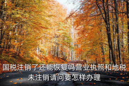恢復(fù)國稅都需要什么，國稅注銷了還能恢復(fù)嗎營業(yè)執(zhí)照和地稅未注銷請問要怎樣辦理