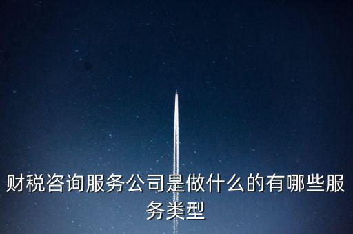 財(cái)稅咨詢(xún)服務(wù)公司是做什么的有哪些服務(wù)類(lèi)型