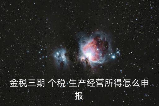 金三個(gè)稅如何申報(bào)，金稅三期 個(gè)稅 生產(chǎn)經(jīng)營(yíng)所得怎么申報(bào)