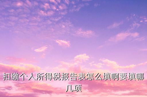 扣繳個人所得稅報告表如何填寫，扣繳個人所得稅報告表 要怎么填寫