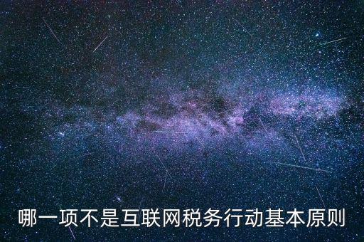 地稅工作如何適應互聯(lián)網(wǎng)，哪一項不是互聯(lián)網(wǎng)稅務行動基本原則