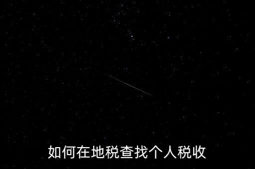 地稅局如何查個(gè)人所得稅，如何在地稅查找個(gè)人稅收
