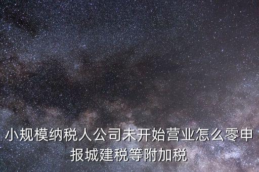 城建稅如何零申報(bào)，小規(guī)模納稅人公司未開始營業(yè)怎么零申報(bào)城建稅等附加稅