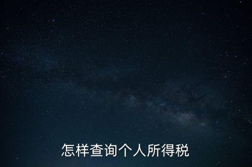 如何查詢自己交稅，個(gè)人繳稅記錄怎么查詢
