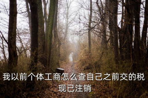 如何查詢稅務注銷，我以前個體工商怎么查自己之前交的稅 現已注銷