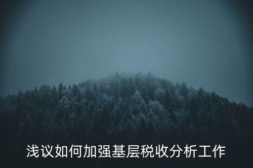 如何搞好稅收科研，淺議如何加強基層稅收分析工作