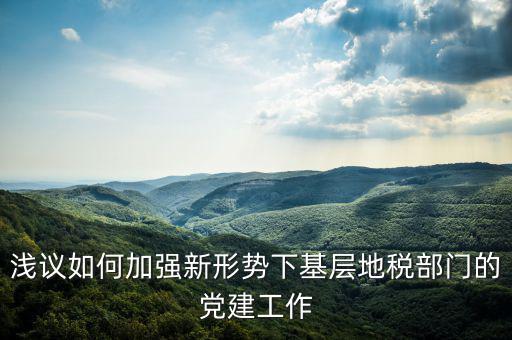 國地稅改革如何做好基層工作，淺議如何加強(qiáng)新形勢下基層地稅部門的黨建工作