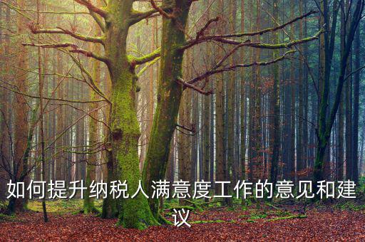 稅務(wù)干部如何提升納稅人滿意度，如何提高納稅人滿意度 中國稅務(wù)報