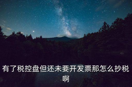 稅控盤如何抄報(bào)稅，有了稅控盤但還未要開發(fā)票那怎么抄稅啊
