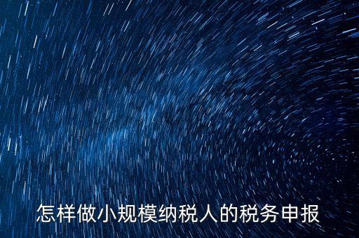 小規(guī)模納稅人水利基金如何申報，怎樣做小規(guī)模納稅人的稅務(wù)申報