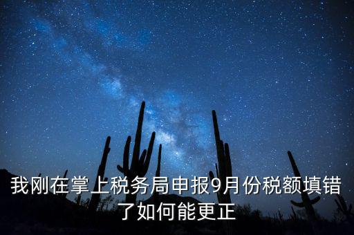 稅務(wù)如何更正申報(bào)，我剛在掌上稅務(wù)局申報(bào)9月份稅額填錯(cuò)了如何能更正