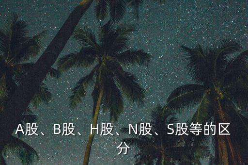 A股、B股、H股、N股、S股等的區(qū)分